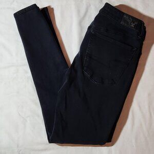 American Eagle Outfitters jeans jeggings sz 6 Long Hi Rise black GUC